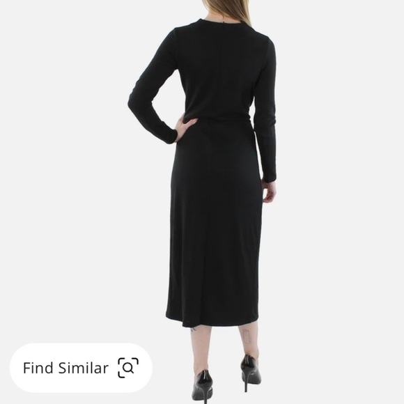 Vince Womens Knot-Front Crewneck Midi Lightweight Sweater Dress Size Medium NWT - Picture 4 of 10